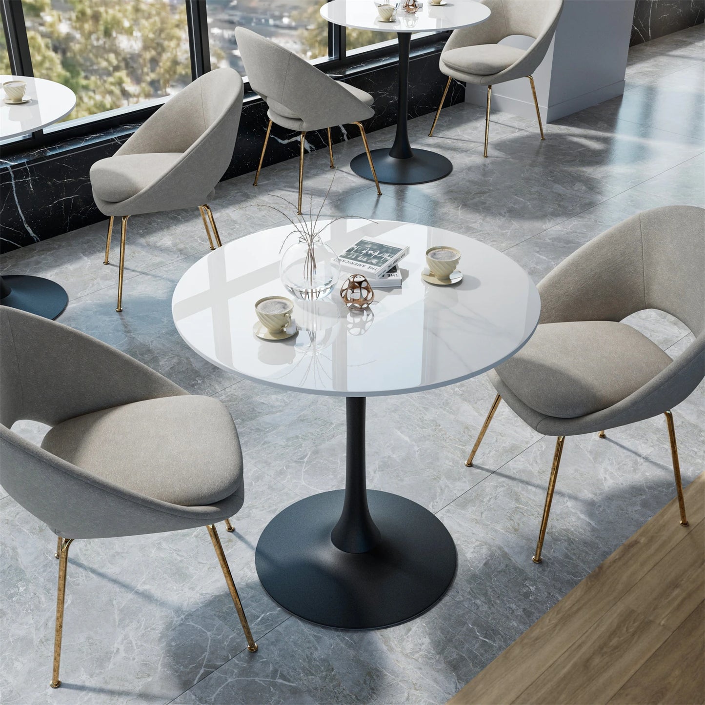 Round Dining Table With Sintered Stone