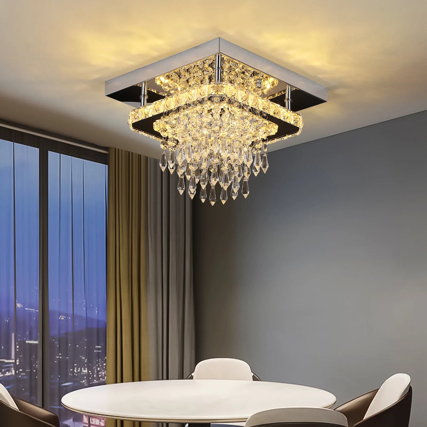VETRULUS Modern K9 LED Crystal Ceiling Lamp Chandelier Pendant Light