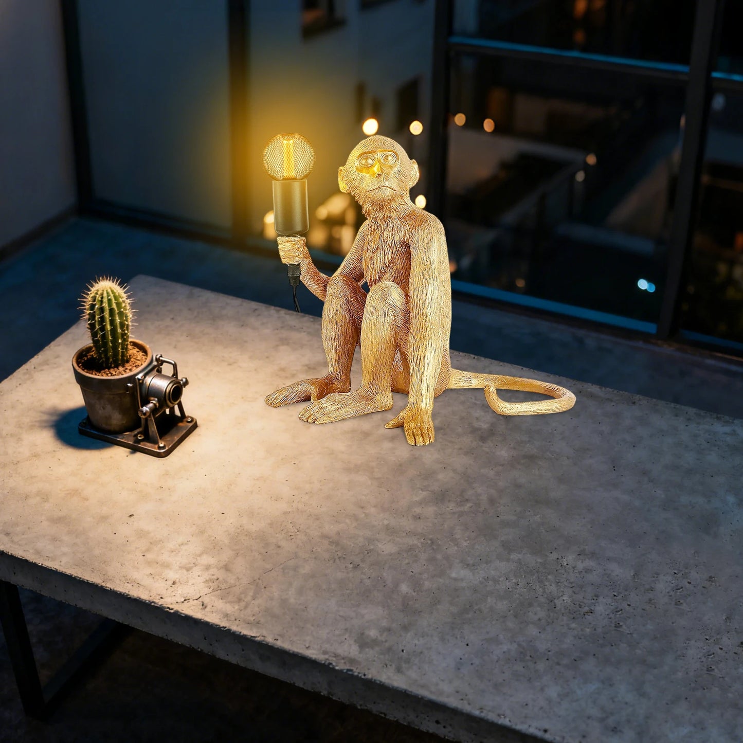 Resin Monkey Table Lamp Modern Light