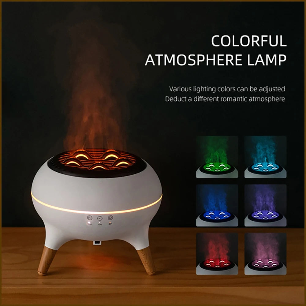TIASTHAN Flame Effect Aromatherapy Humidifier With Remote Control