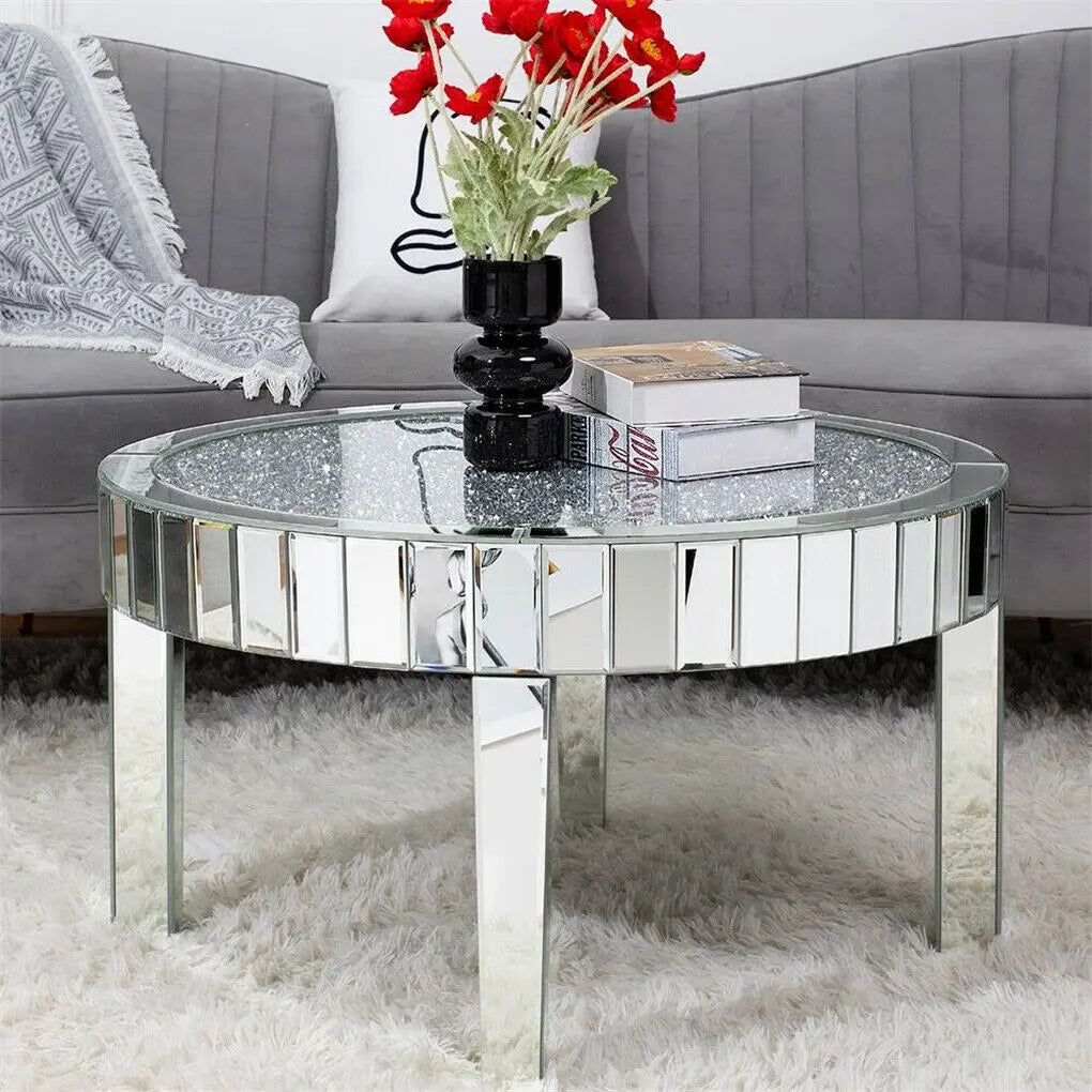 Crushed Crystal Mirrored Coffee Table