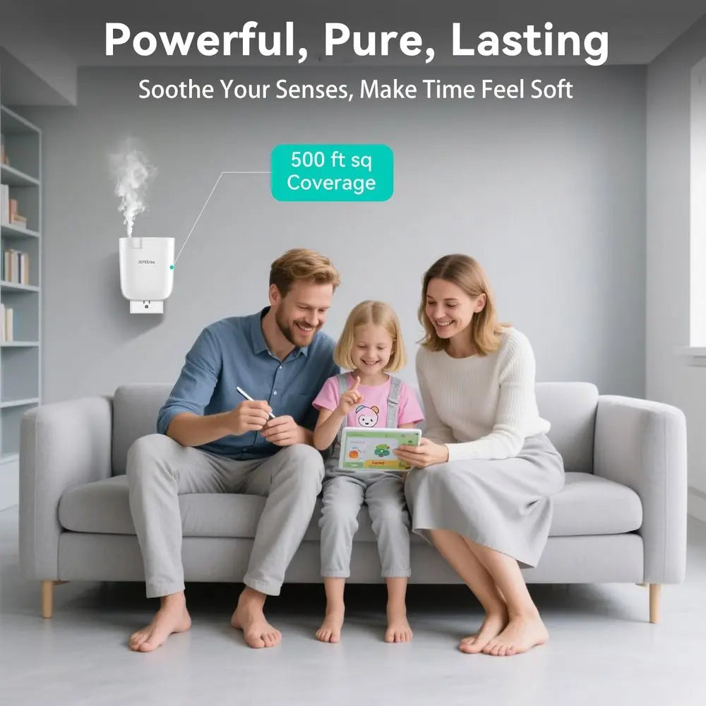 Plug in Diffuser, Essential Oil Diffuser in Wall, Smart Bluetooth App Control, Up to 500 Sq.ft Coverage, White