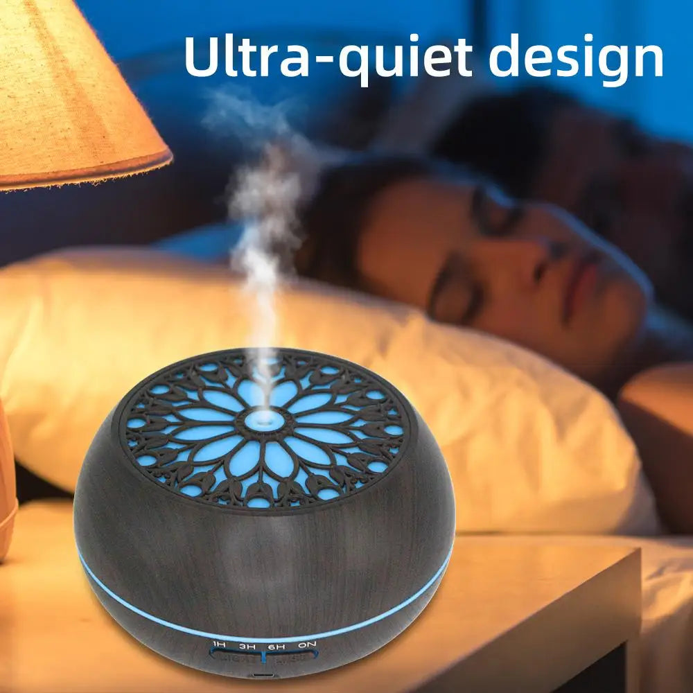 550ml Essential Oil Diffuser with Remote, 6 Scents, Auto-Off Safety, Aromatherapy Humidifier for Holidays, Birthdays & Self-Care