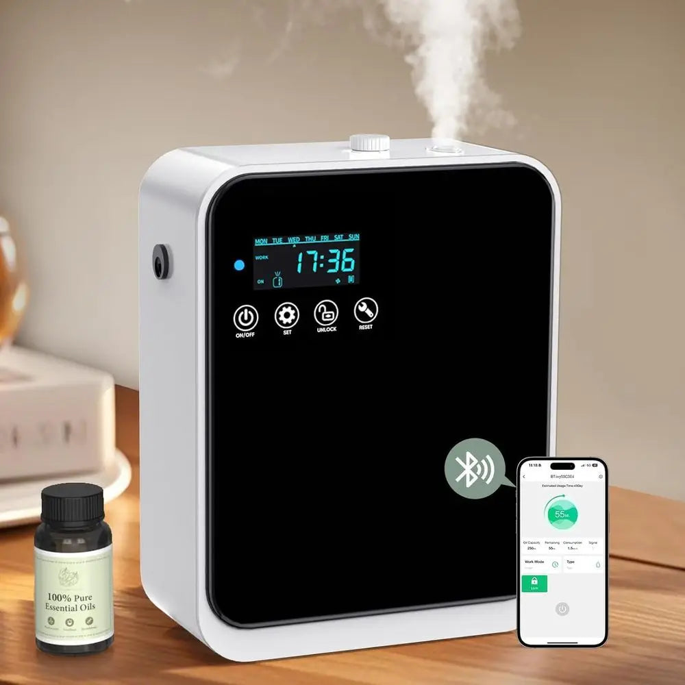 Oil Diffuser for Home and Commercial Use, Up to 1500 sq. ft., 240ml Aromatherapy Scent Diffuser for Large Rooms, Smart Scent Air