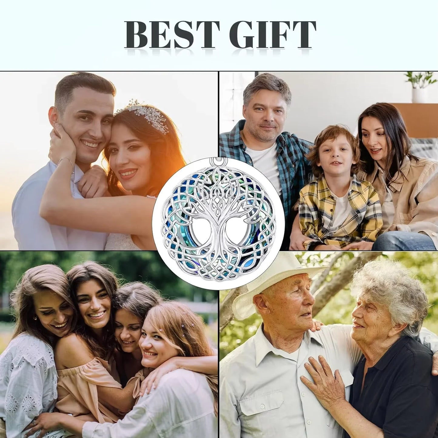 DRINSPER 925 Sterling Silver Tree Of Life Necklace Pendant