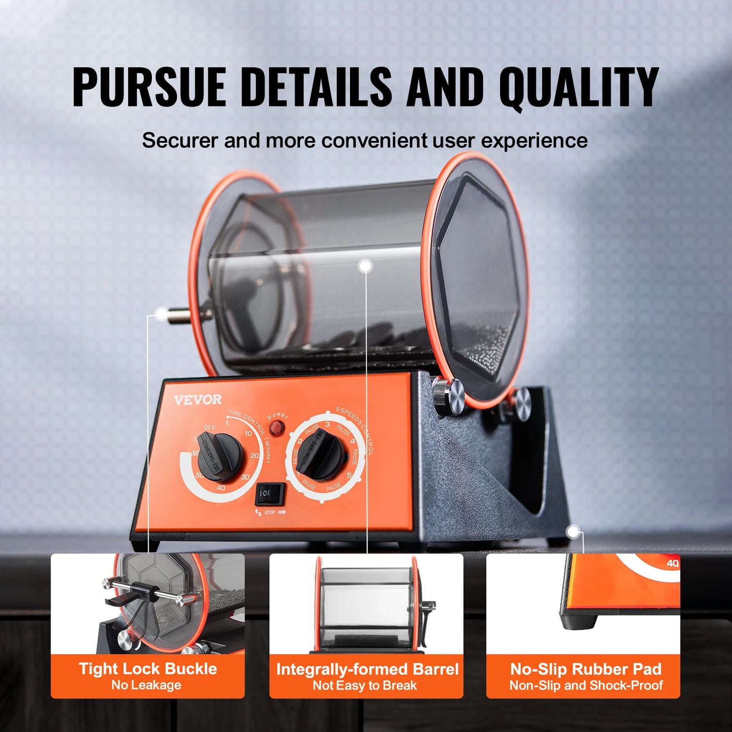 SucceBuy Rotary Tumbler Jewelry Polishing Machine For DIY Gems