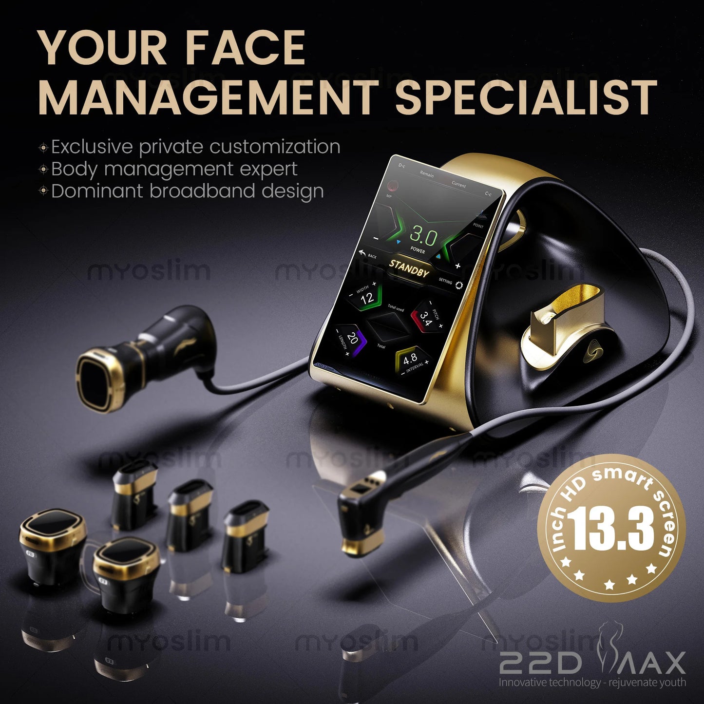 Advanced HiFU 22D MAX Desktop Device Face Body Firming Skin Tightening Body Shaping Anti Wrinkle Salon Equipment