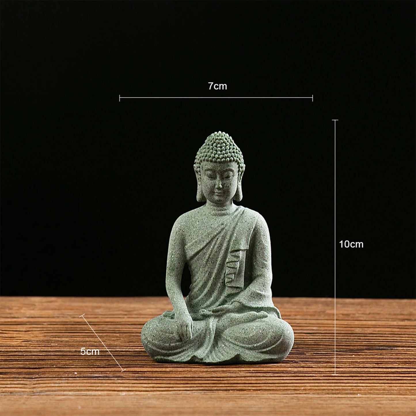 Green Sandstone Buddha Statue for Home Altar Meditation Room Decor Zen Buddhist Sculpture Spiritual Ornaments