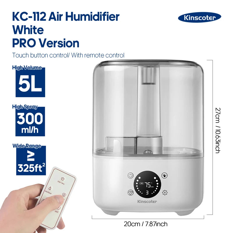 Kinscoter Ultrasonic Air Humidifier With Aromatherapy Mist Diffuser