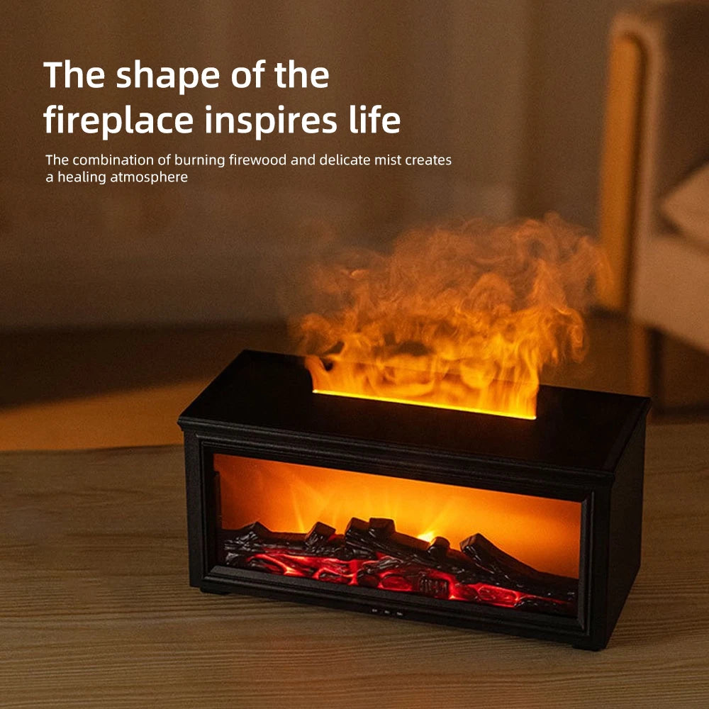 DTCTK Flame Aroma Humidifier – Winter Dry Air Relief & Summer Essential Oil Diffuser with Calming Night Light