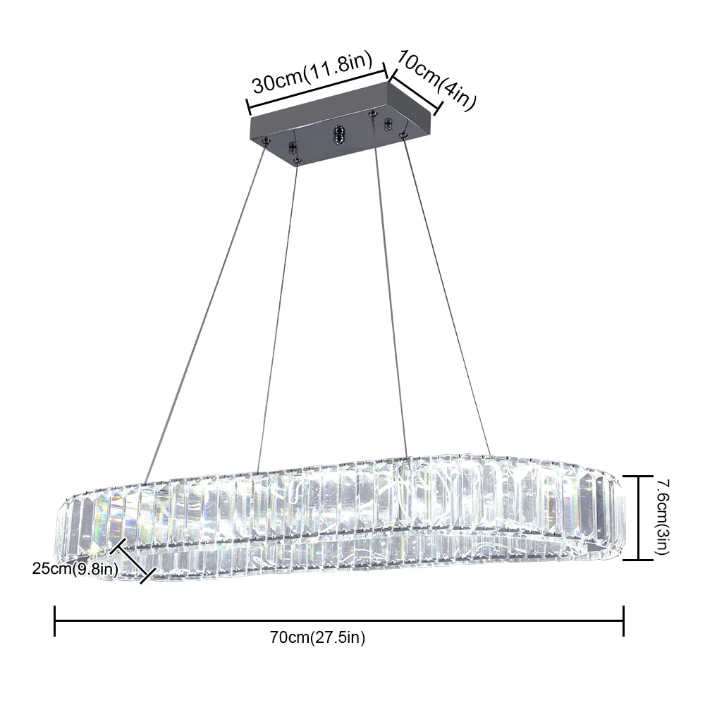 VETRULUS Crystal Oval LED Chandelier