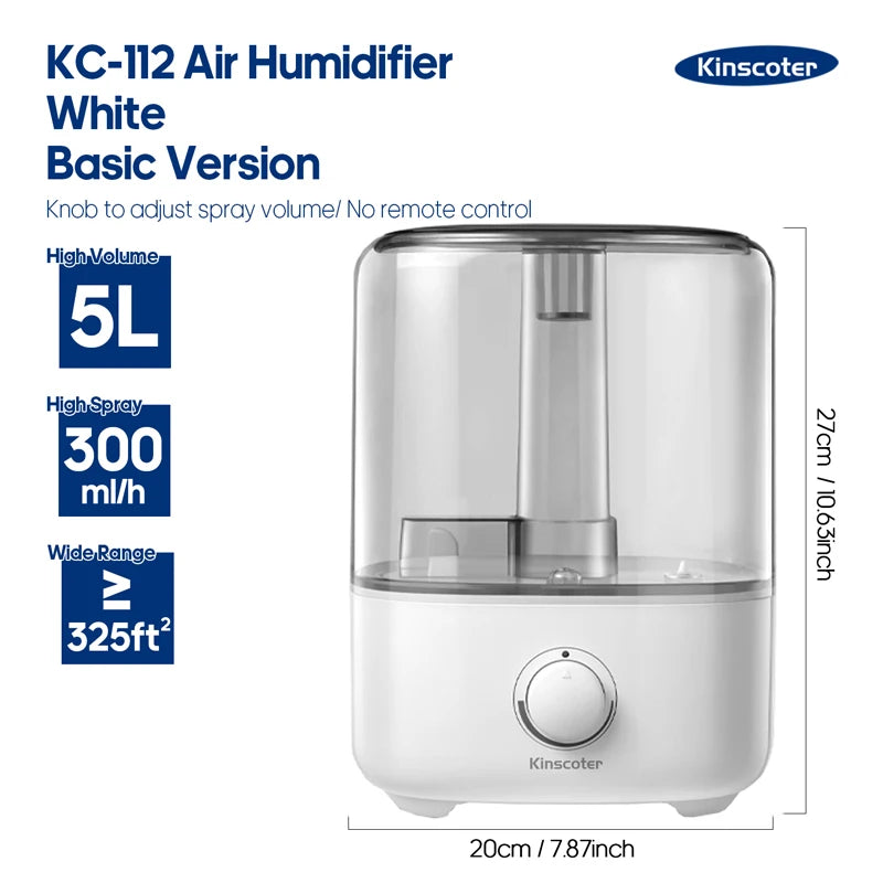 Kinscoter Ultrasonic Air Humidifier With Aromatherapy Mist Diffuser