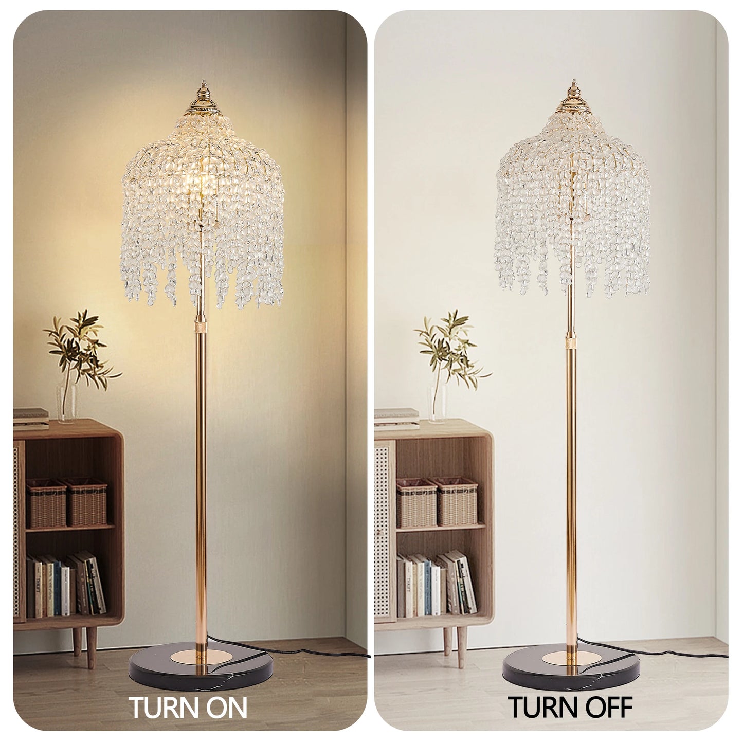 ARLGSITE 3 Light Crystal Floor Lamp