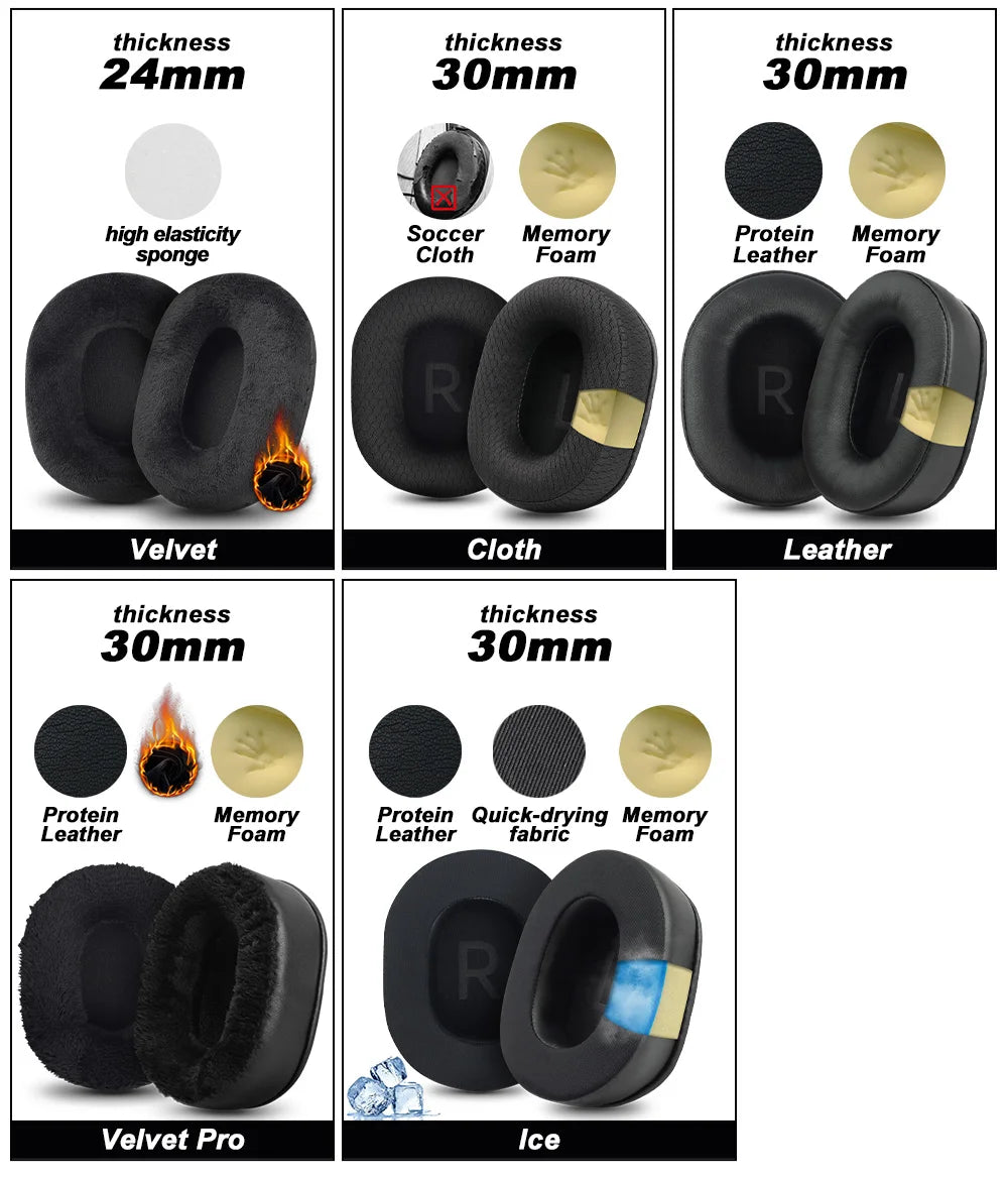 Earphone pads For AKG K361/K361BT/K371/K371BT  replacement Earpads Earmuffs cloth Memory Covers Sponge Protein