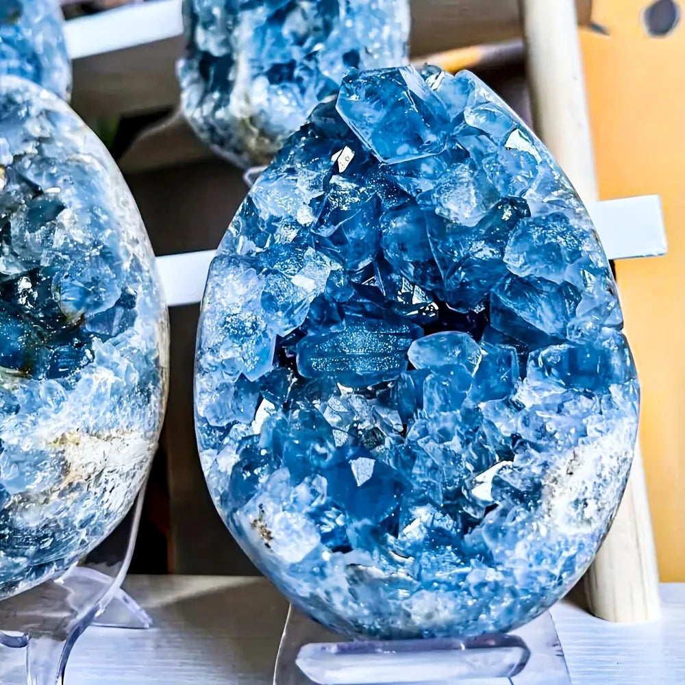 3-4kg Huge Big Celestite Geode Cluster Crystal Stones Piedras  Crystals and Stones Healing Stone  Halloween Decoration