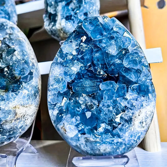 3-4kg Huge Big Celestite Geode Cluster Crystal Stones Piedras  Crystals and Stones Healing Stone  Halloween Decoration