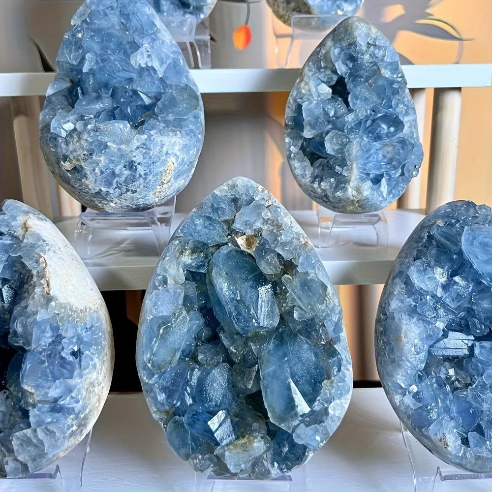 3-4kg Huge Big Celestite Geode Cluster Crystal Stones Piedras  Crystals and Stones Healing Stone  Halloween Decoration