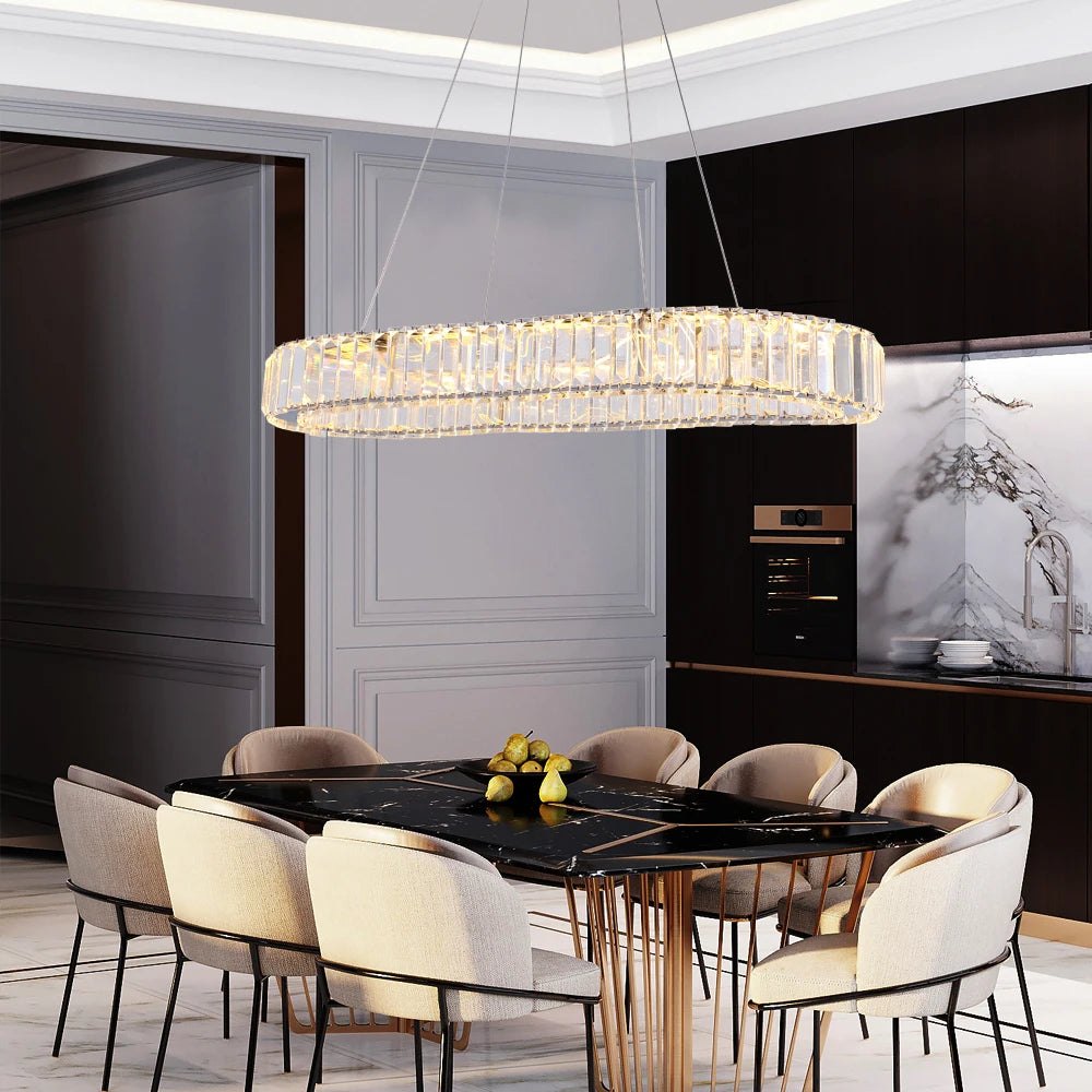 VETRULUS Crystal Oval LED Chandelier