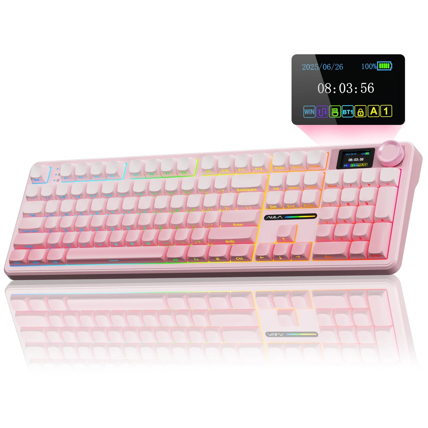 AULA F108 Pro Wireless Bluetooth Macro Gaming Keyboard With TFT Display