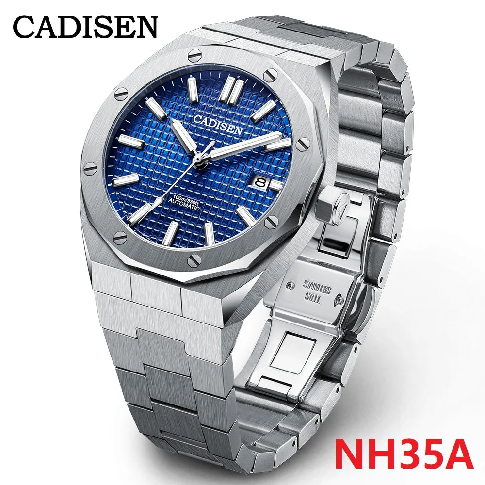 Cadisen Automatic Mens Watch Stainless Steel Sapphire Glass NH35A