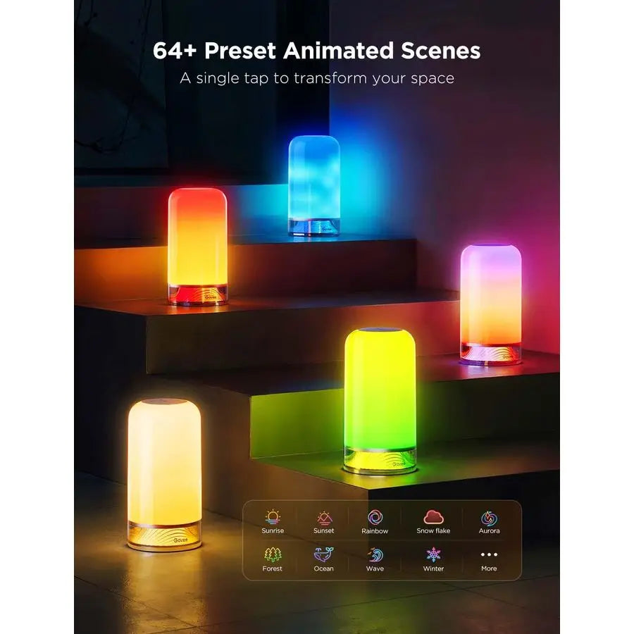 RGBIC Smart Table Lamp 2 Touch Desk Lamp For SmartThings Matter Alexa