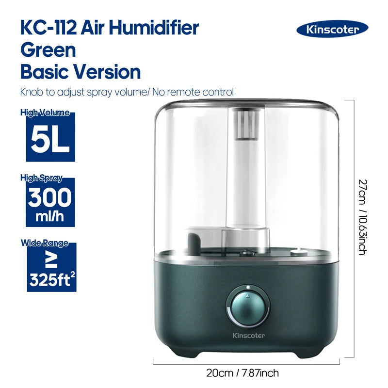 Kinscoter Ultrasonic Air Humidifier With Aromatherapy Mist Diffuser