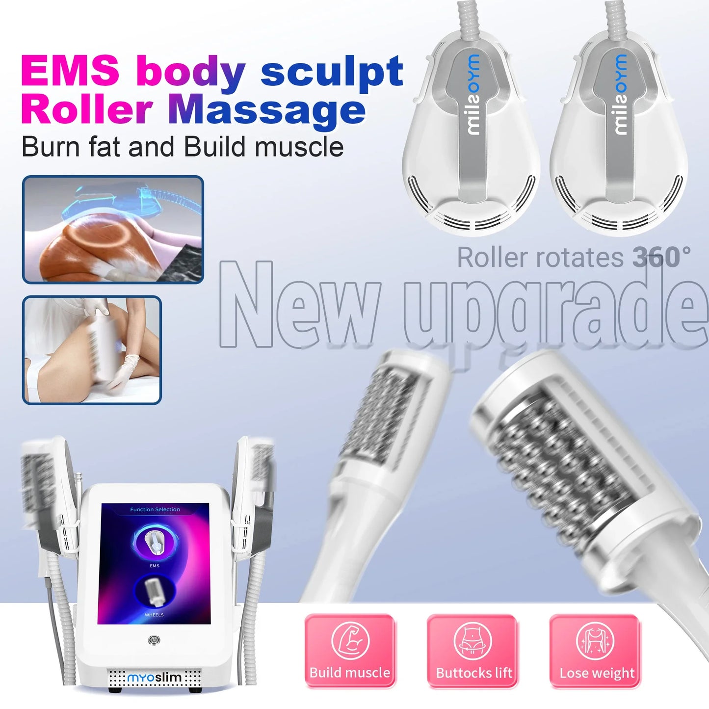 Professional 360 ° rolling vacuum massager for removing fat lumps - slimming, reducing fat, muscle tone - home weight loss machi