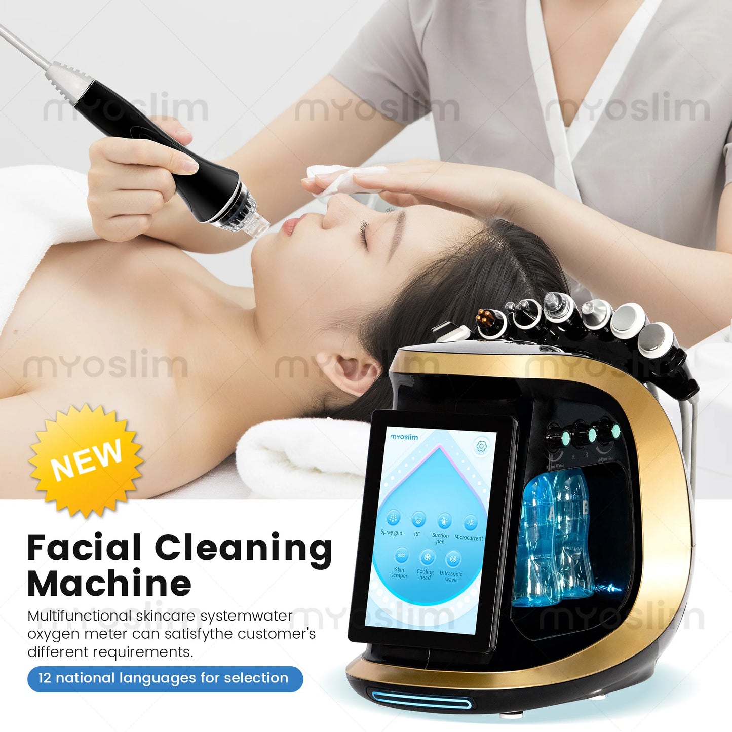 Professional Hydra 7 in 1 Facial Machine Hydro Dermabrasion Deep Cleaning Oxygen Facial Skin Rejuvenation Beauty Equipment