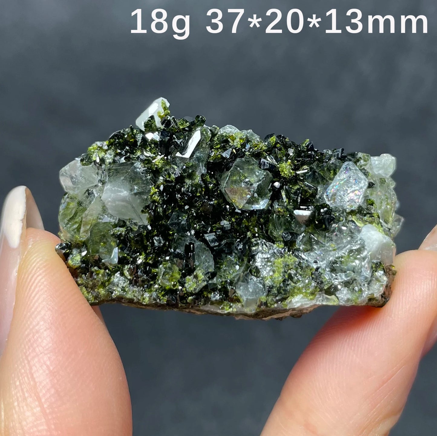 Natural Epidote And Quartz Crystal Specimens Healing Stones Collection