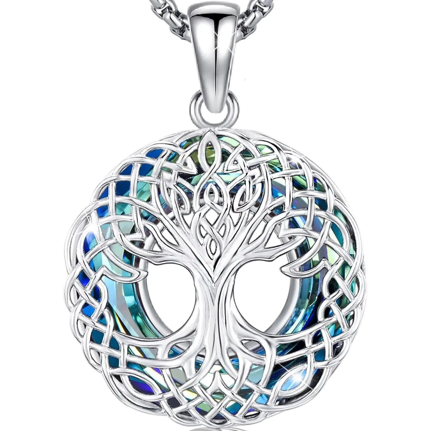 DRINSPER 925 Sterling Silver Tree Of Life Necklace Pendant