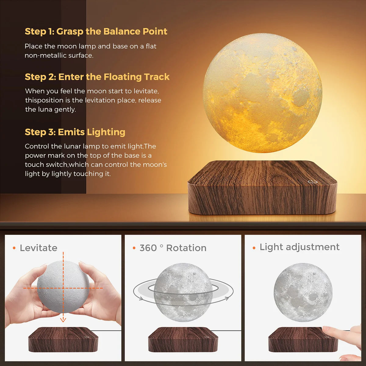 Mexllex Moon Lamp Magnetic Floating Base