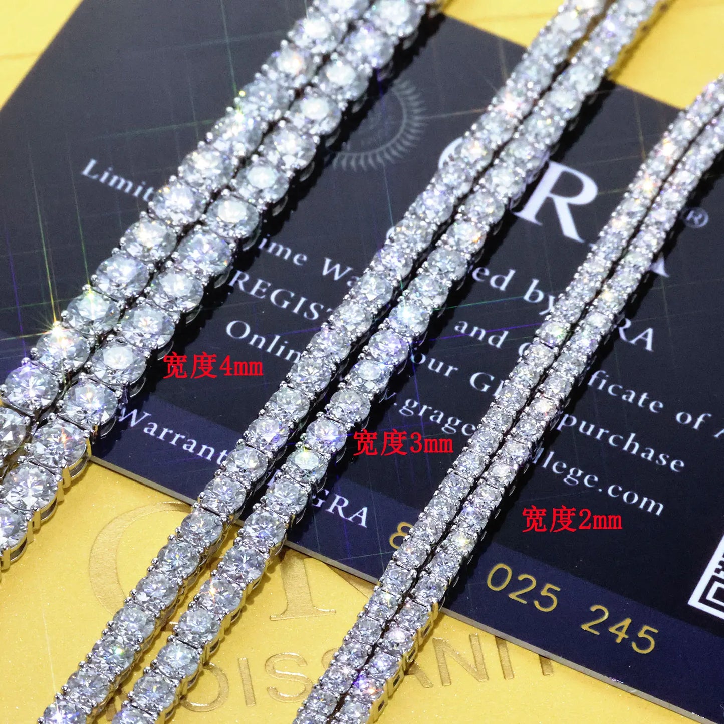 Moissanite Tennis Chain Necklace Silver
