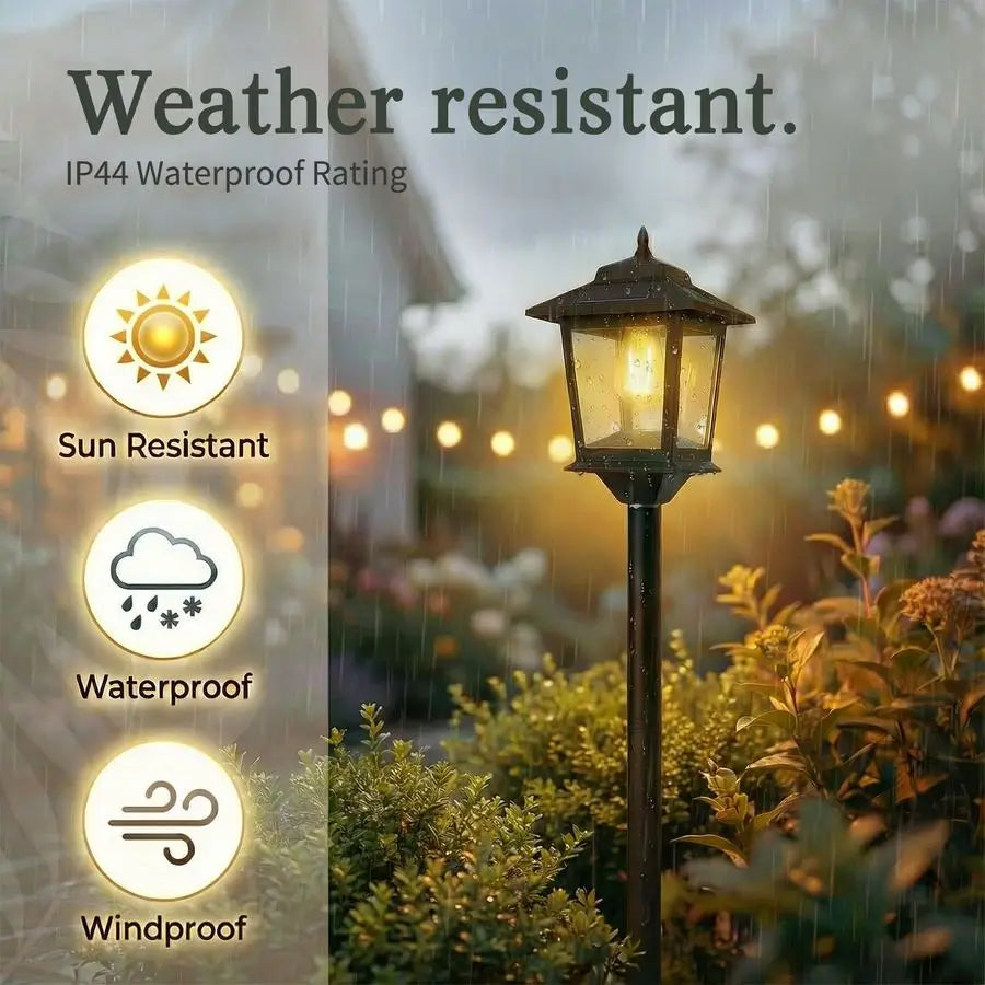 Outdoor Solar Post Lights, 2Pack 63 Dusk to Dawn Solar Lamp Posts, Waterproof Floor Lamps, Warm White Pole Lights for Patio wit