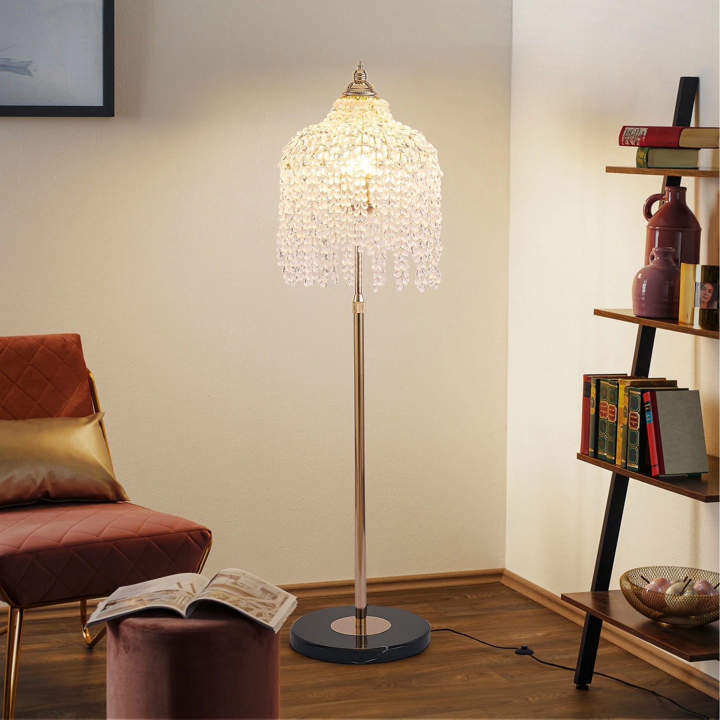 ARLGSITE 3 Light Crystal Floor Lamp