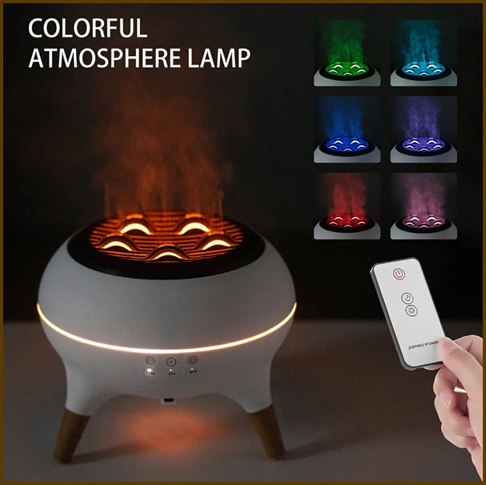 TIASTHAN Flame Effect Aromatherapy Humidifier With Remote Control