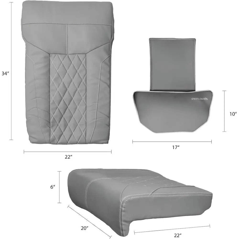 Shiatsulogic Pedicure Chair Cushion Cover Set (Storm Grey), FX Vibration Massage Chair Cover, Nail Salon Pedicure Equipment and