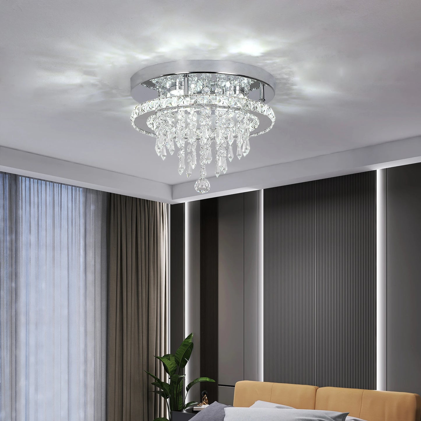 VETRULUS Modern K9 LED Crystal Ceiling Lamp Chandelier Pendant Light