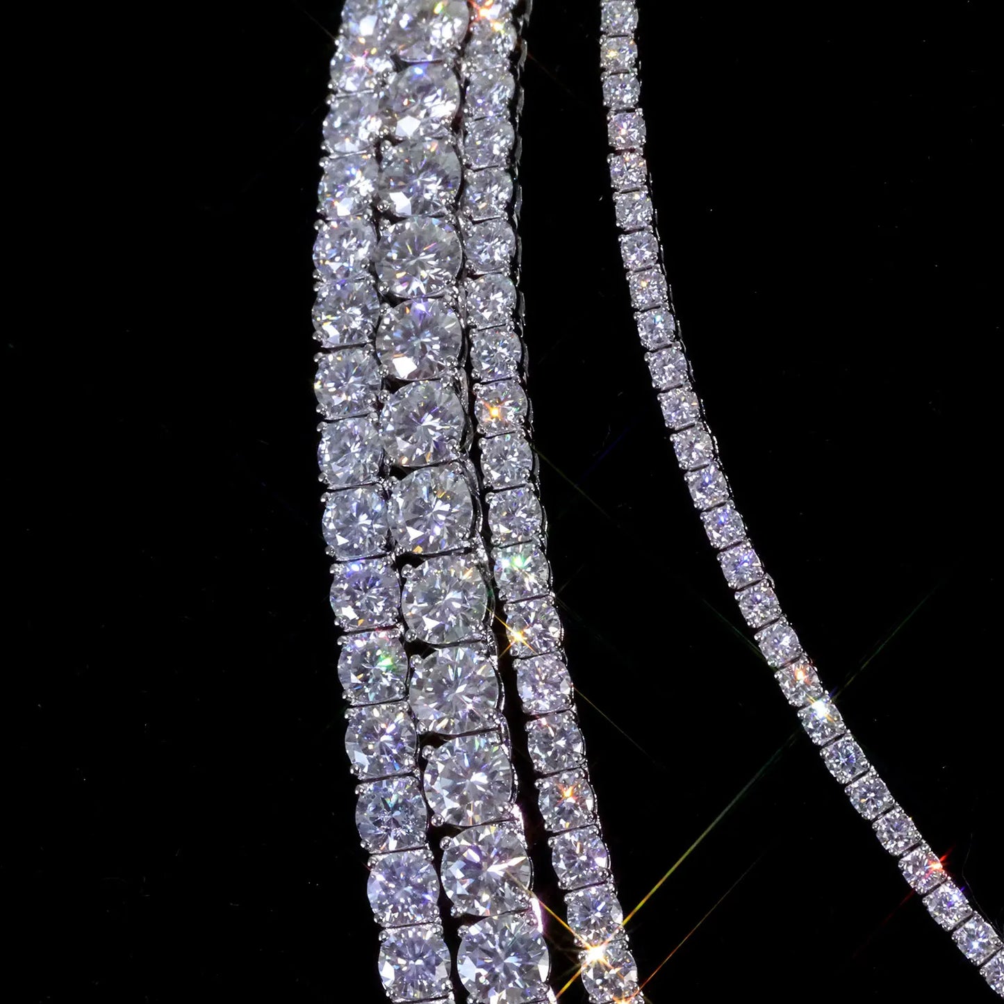 Moissanite Tennis Chain Necklace Silver