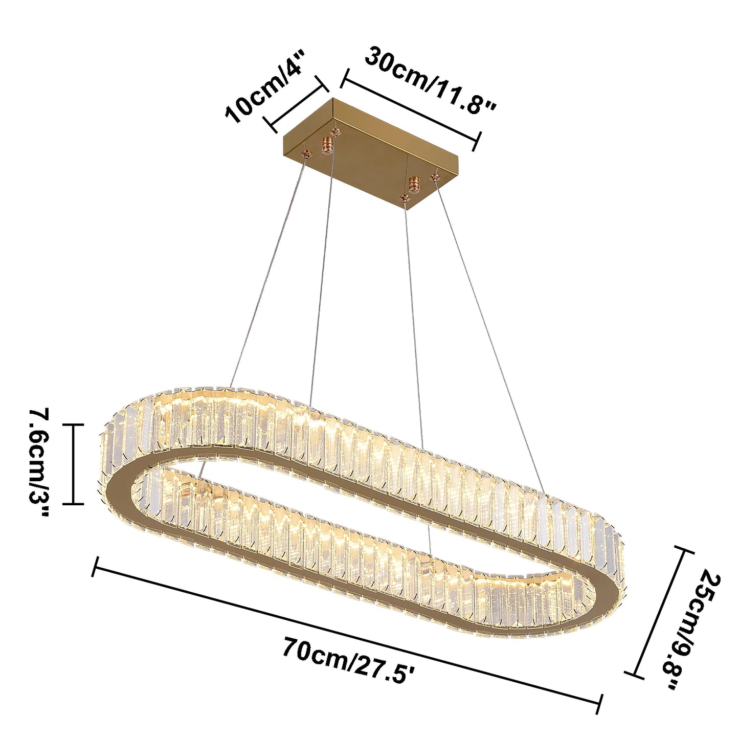 VETRULUS Crystal Oval LED Chandelier