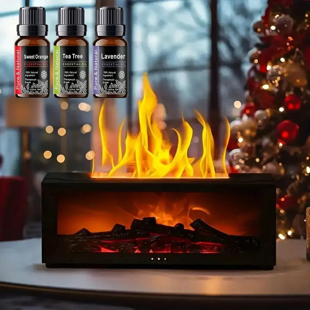 Fireplace Diffuser Color LED Flame Effect, 300ml Large Capacity,Remote Timer for Relaxing Aromatherapy in Home, Bedroom,orOffice