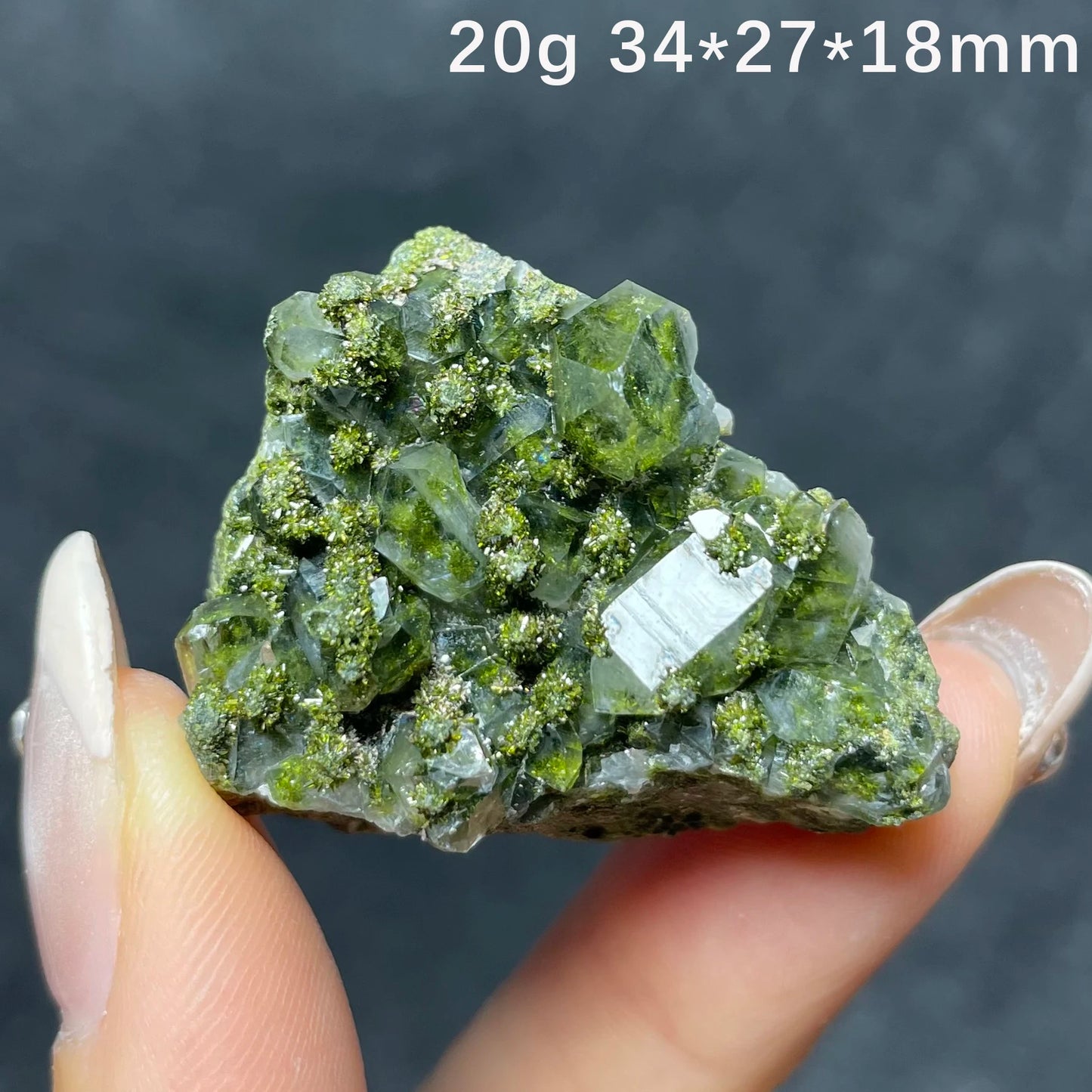 Natural Epidote And Quartz Crystal Specimens Healing Stones Collection