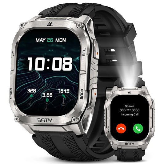 KOSPET TANK M4C Advanced GPS Smartwatch for Men MIL-STD-810H Tough 5ATM Waterproof Integrated Flashlight & Health Tracking