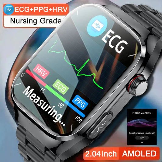 New Nursing Level Blood Pressure Laser Therapy Diagnosis Smart Watch Men Women Clock ECG+PPG Uric Acid Lipid Heart Rate Watches