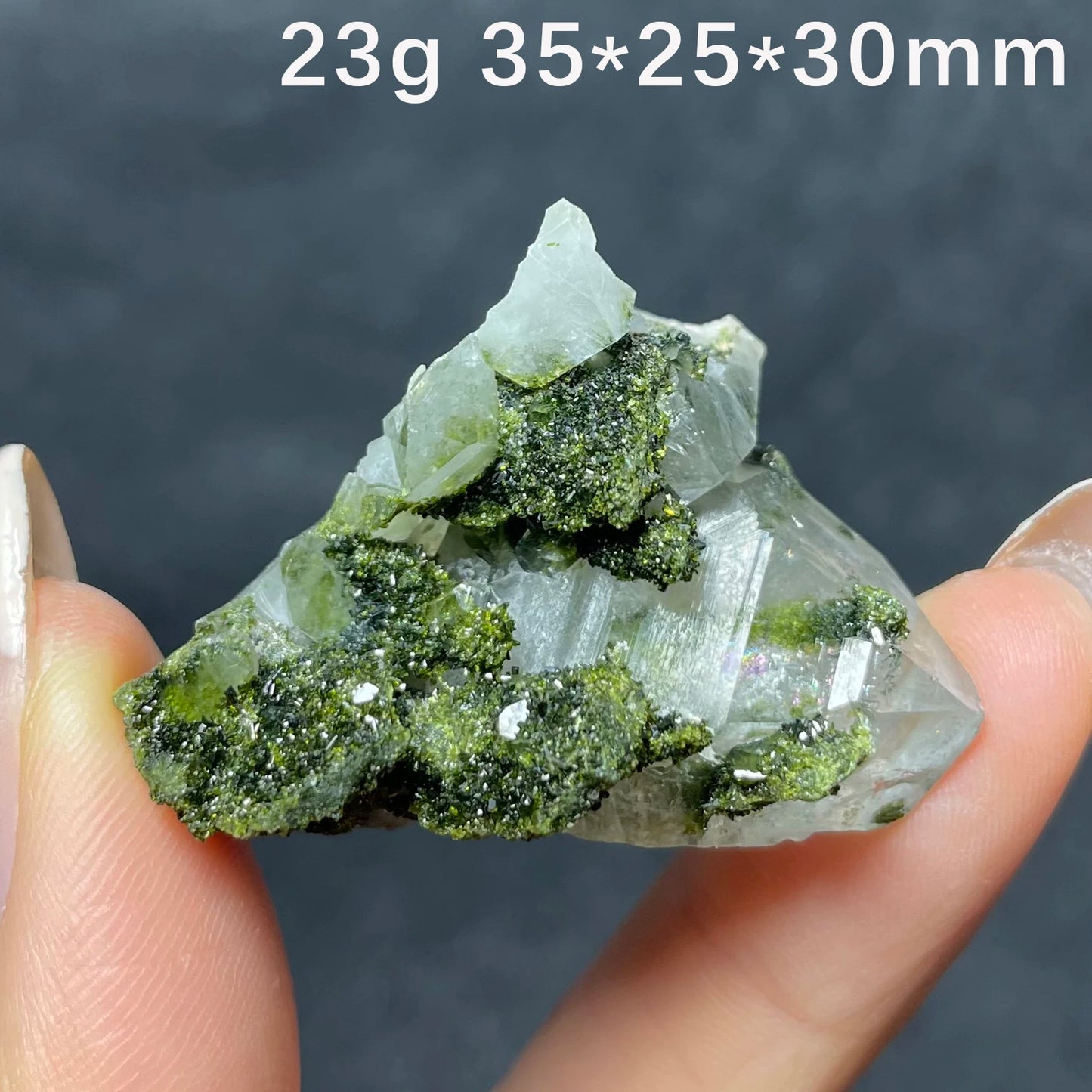 Natural Epidote And Quartz Crystal Specimens Healing Stones Collection