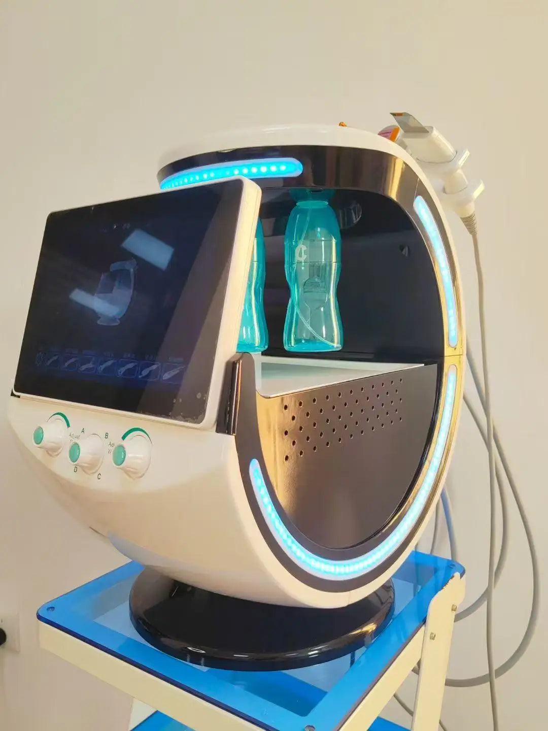 7-in-1 Skin Ultrasonic Rejuvenation Microdermabrasion Hyperbaric Oxygen Facial Machine Deep Facial Care Smart Ice Blue Beauty
