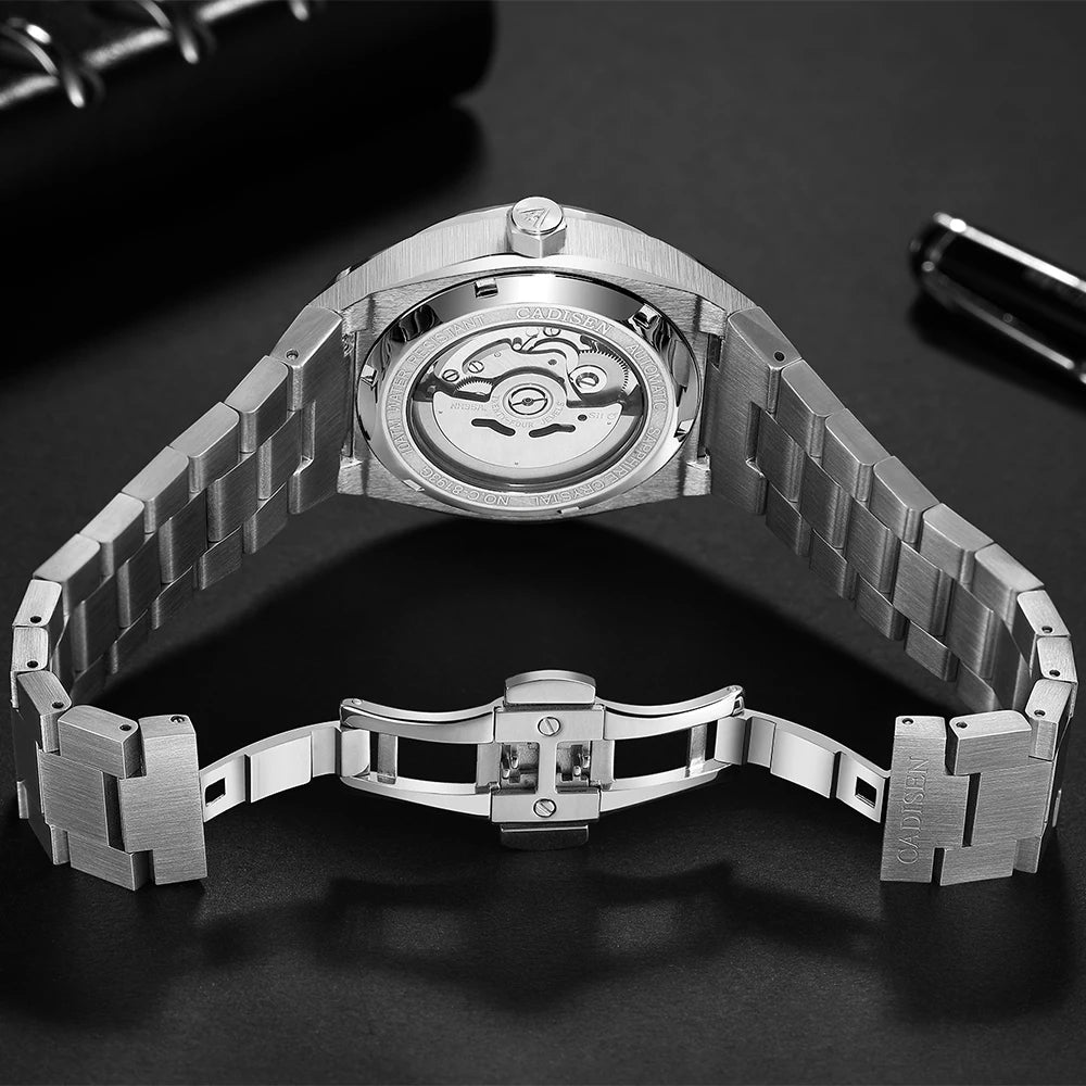 Cadisen Automatic Mens Watch Stainless Steel Sapphire Glass NH35A
