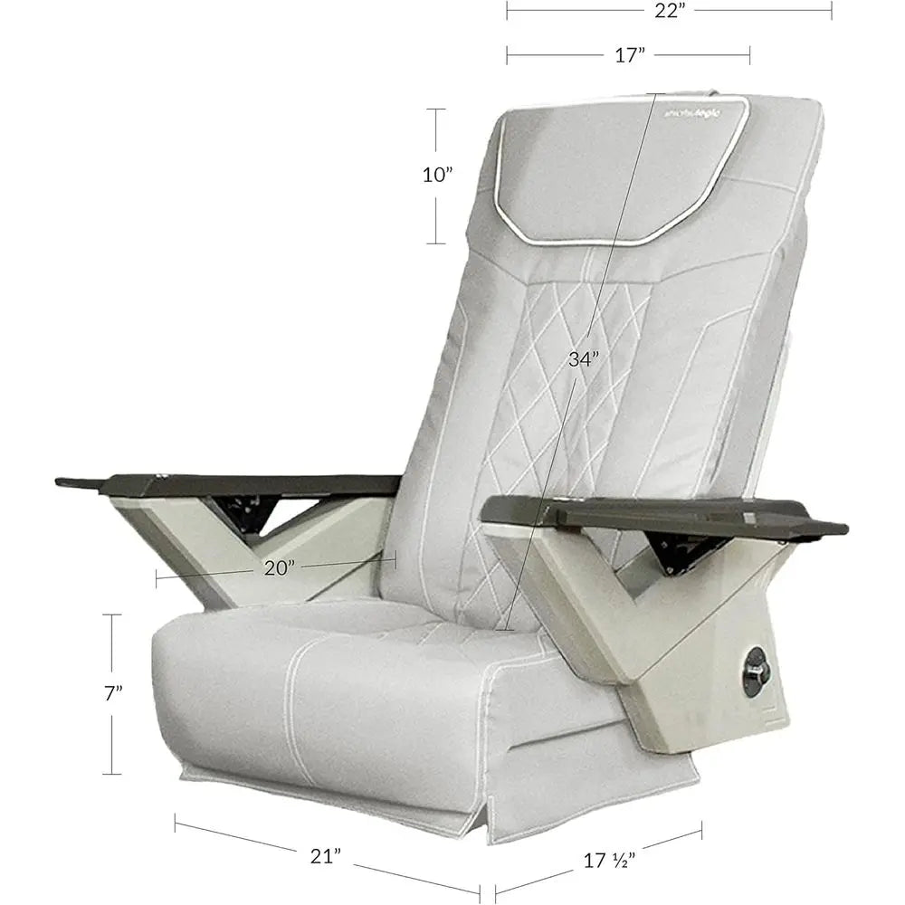 Shiatsulogic Pedicure Chair Cushion Cover Set (Storm Grey), FX Vibration Massage Chair Cover, Nail Salon Pedicure Equipment and