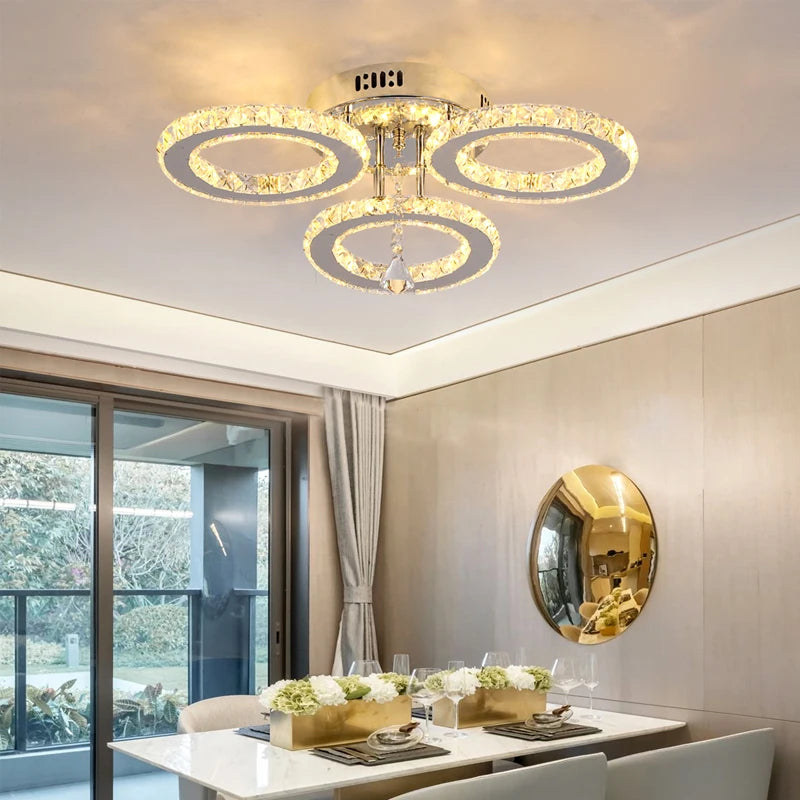 VETRULUS Modern K9 LED Crystal Ceiling Lamp Chandelier Pendant Light