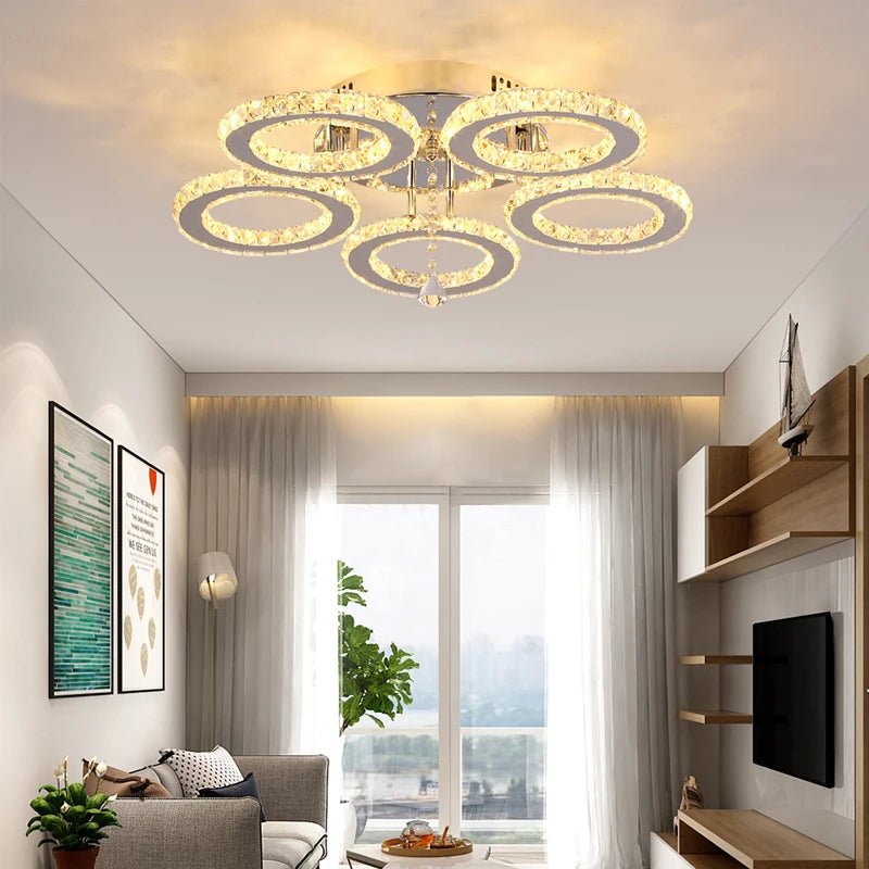 VETRULUS Modern K9 LED Crystal Ceiling Lamp Chandelier Pendant Light