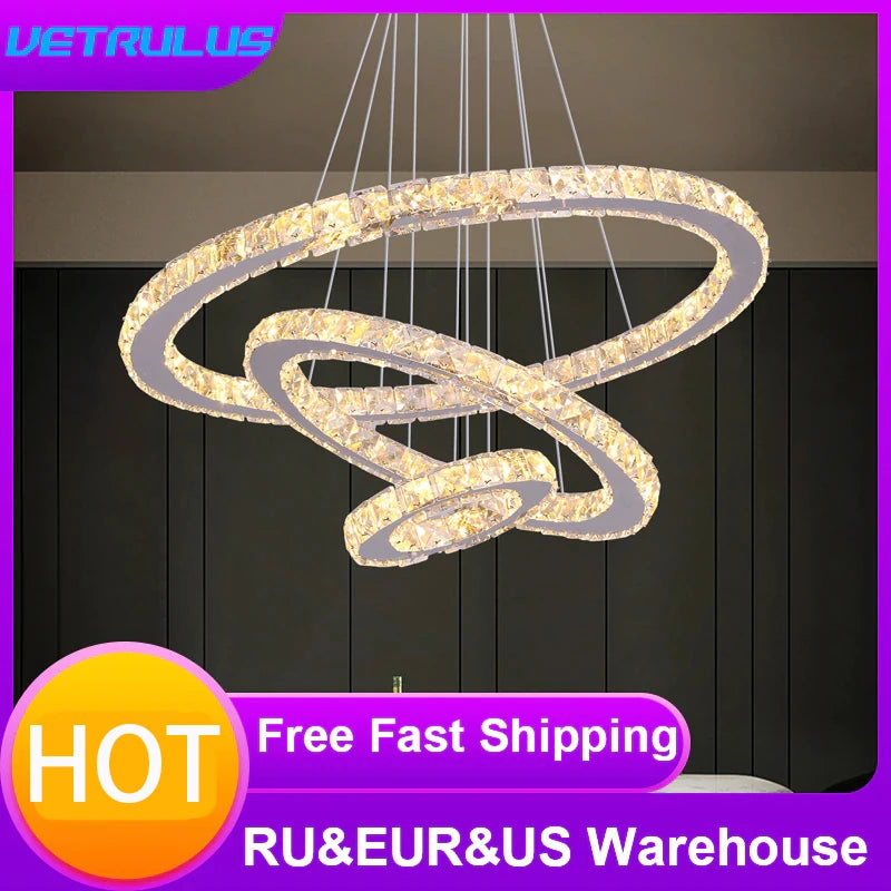 VETRULUS Crystal LED Ring Pendant Light